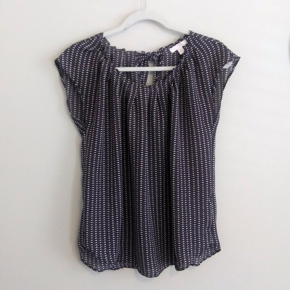 Lauren Conrad Print Tie Back Blouse